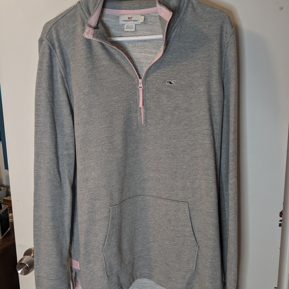 Vineyard Vines grey/pink pullover